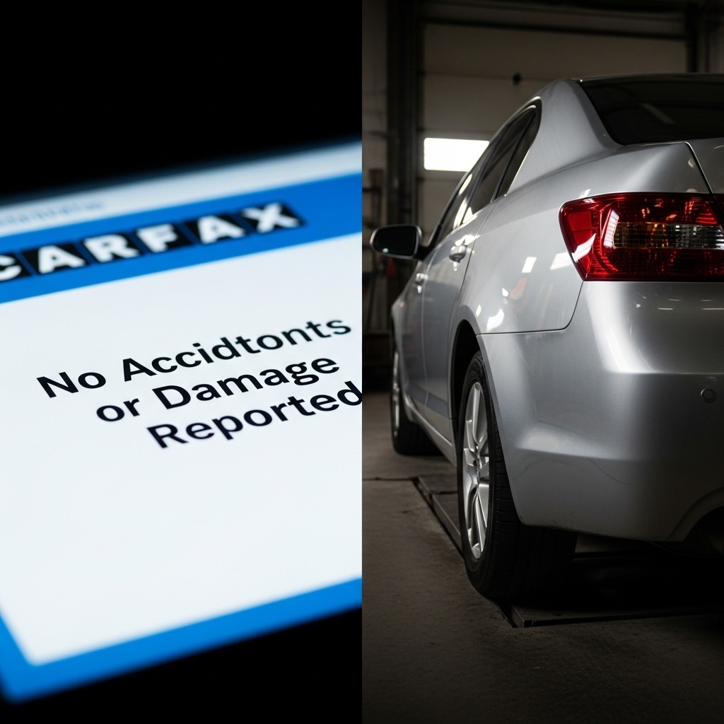 Clean Carfax report compared to actual hidden body damage