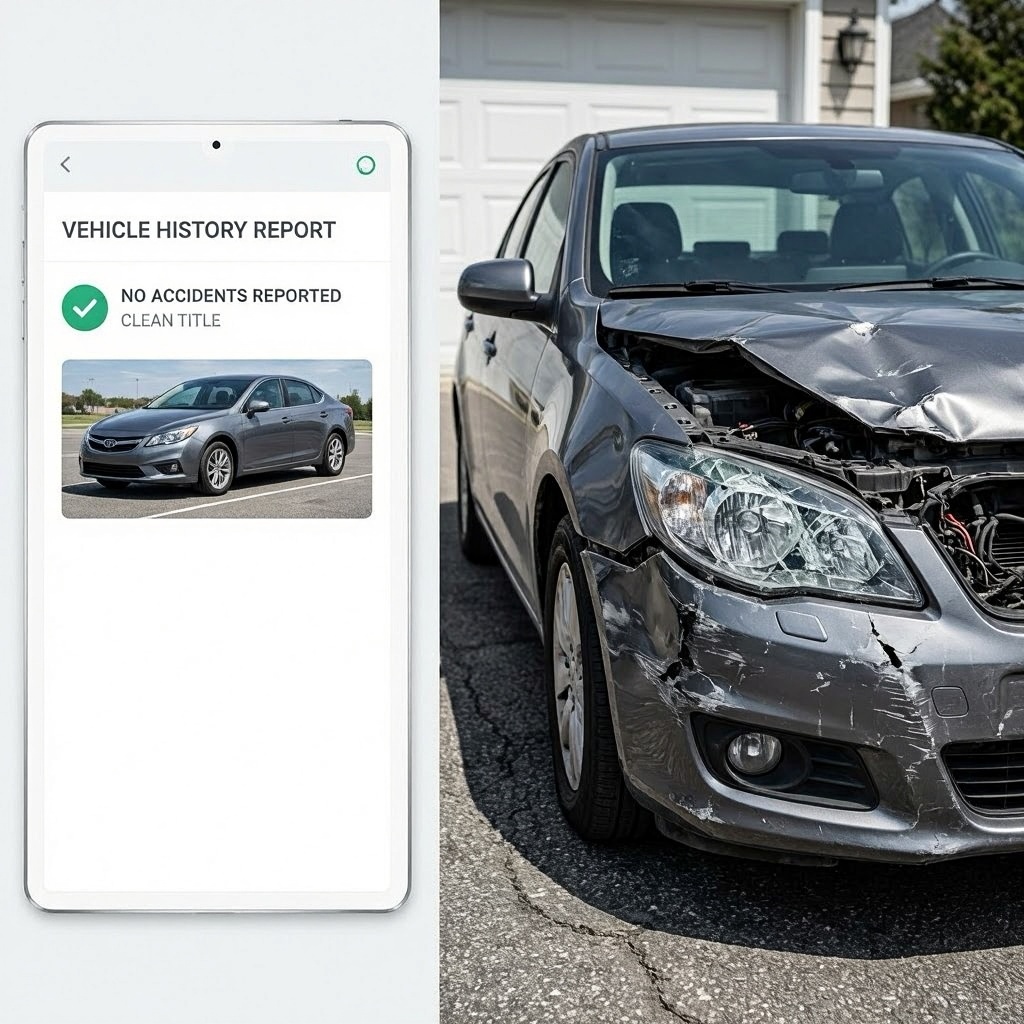 Difference between clean Carfax report and real car accident damage