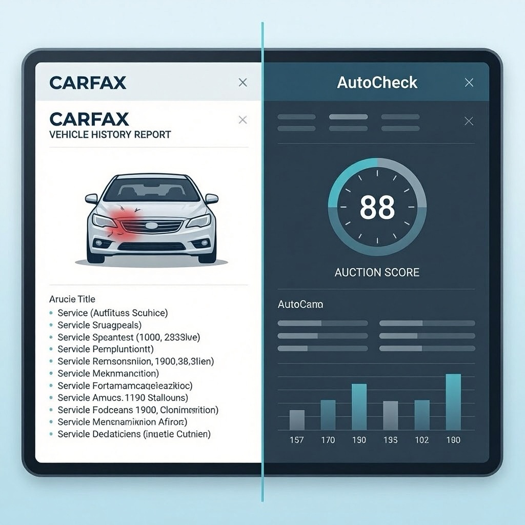 Comparison between Carfax accident data and AutoCheck auction insights