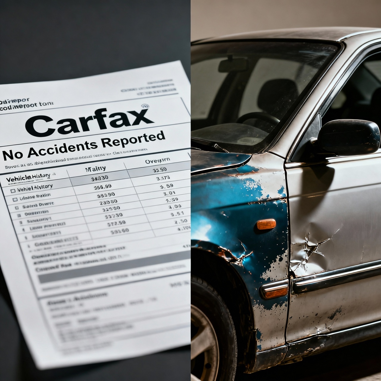 Difference between Carfax report and real car condition