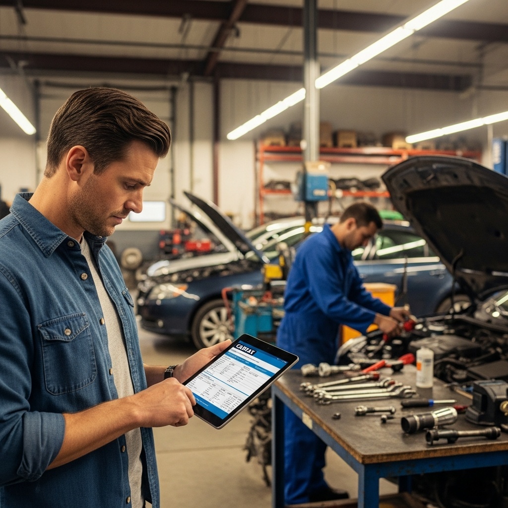 Buyer checking if body shop repairs appear on Carfax report