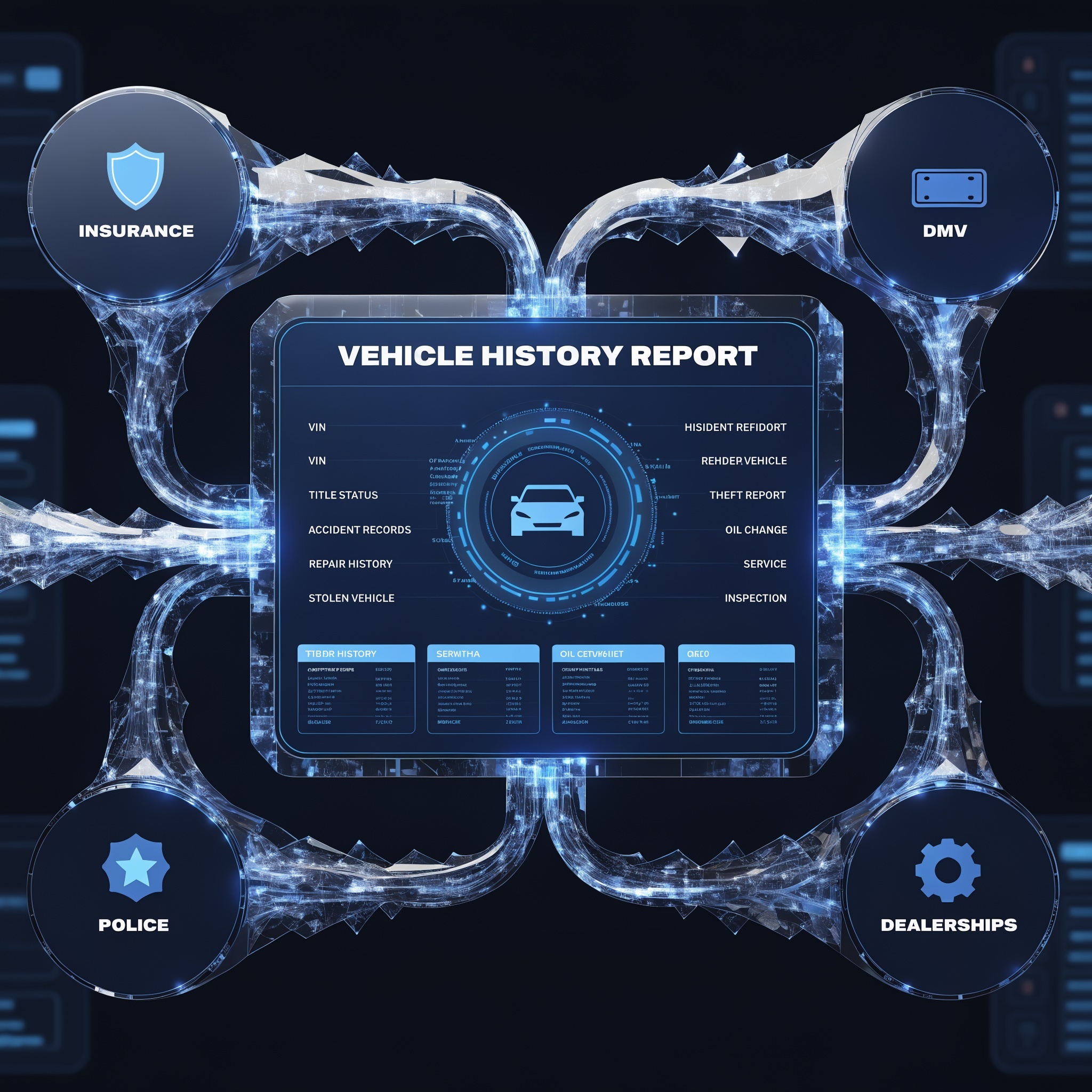 Data sources feeding information into Carfax vehicle history reports